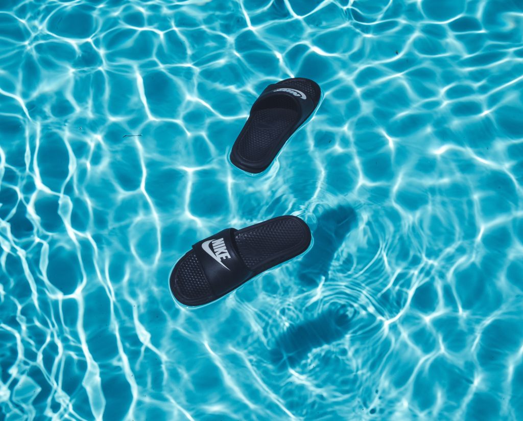Nike Sliders in Water