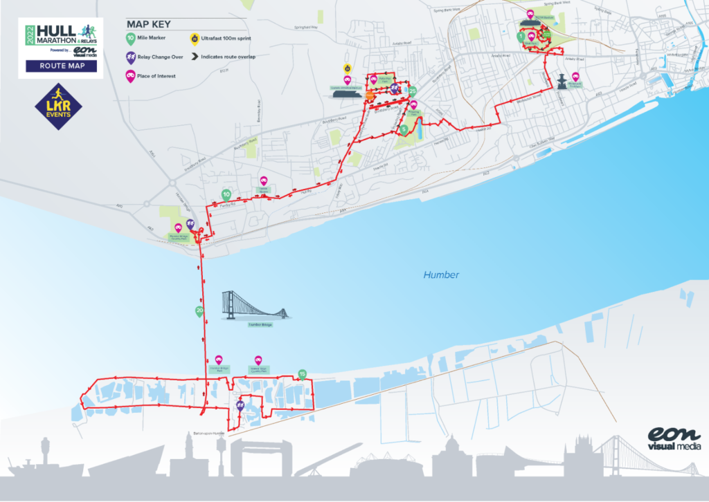 2022 Hull Marathon Route Map