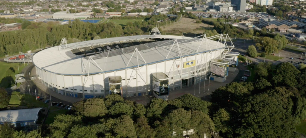 Aerial Drone Shot of Stadium