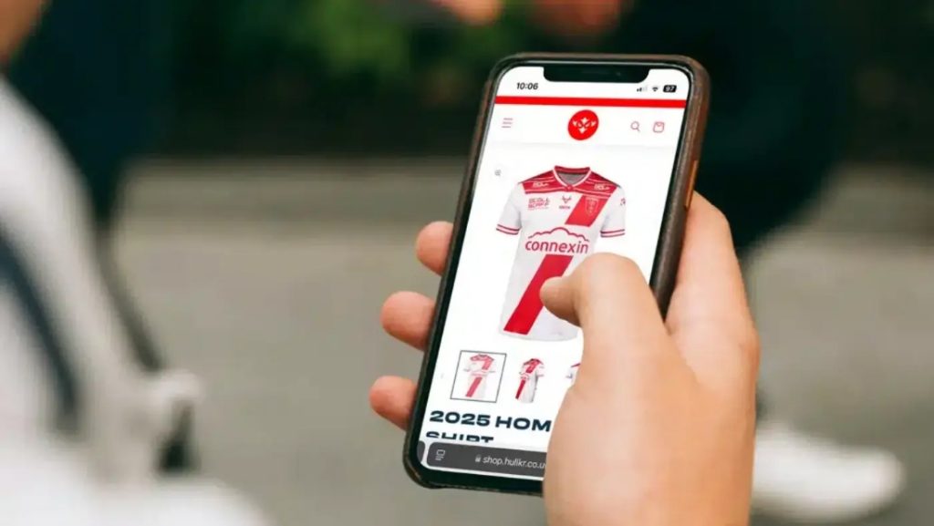 hull kr shop screen on a mobile phone